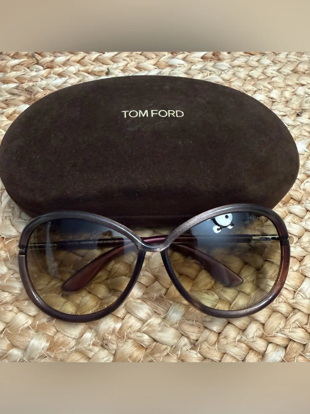 Tom Ford Clothide Women’s Purple Brown Gradient Oversized Sunglasses TF162